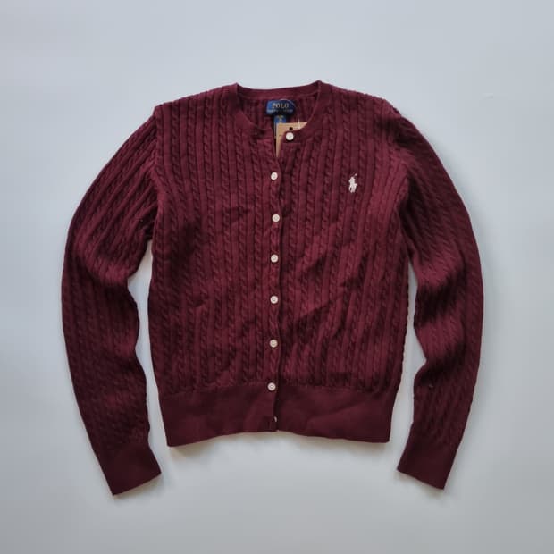 폴로 랄프로렌 꽈배기 니트 가디건 