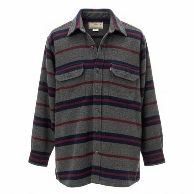 90's 리바이스 빈티지 울 블랜드 스트라이프 셔츠 1771