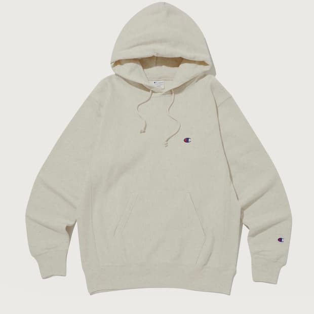 챔피온 리버스위브 프렌치테리 루즈핏 후드 크림색
