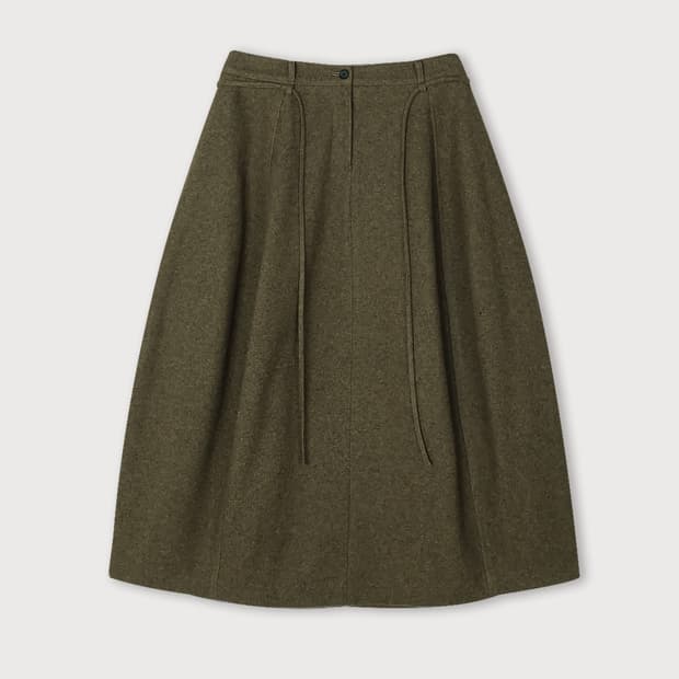 에토스 ethos WAIST STRAP WOOL SKIRT