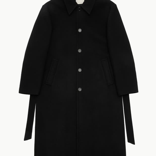 아모멘토 맨즈 싱글 브레스티드 롱 코트 블랙 L 새상품