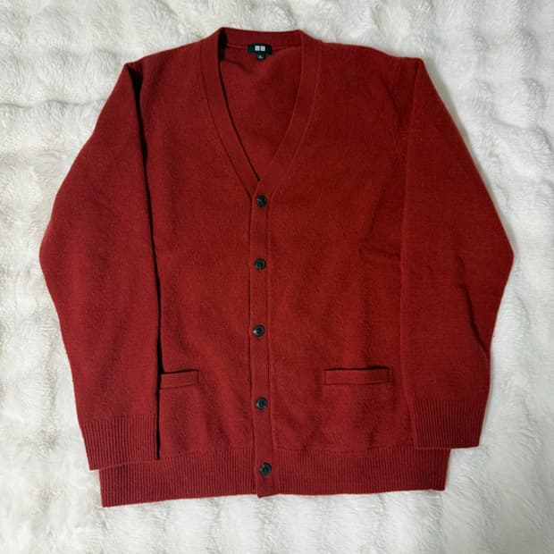 [XL] 유니클로 울 가디건 브릭