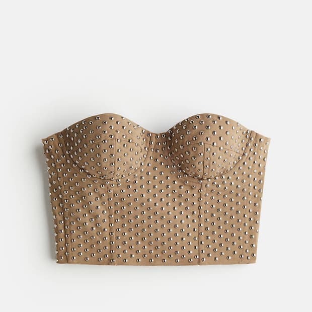 H&M 울 블렌드 스터드 코르셋 탑