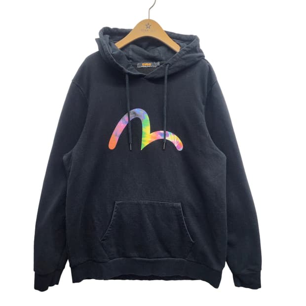[110] Evisu 에비수 프린팅 로고 후드 티셔츠
