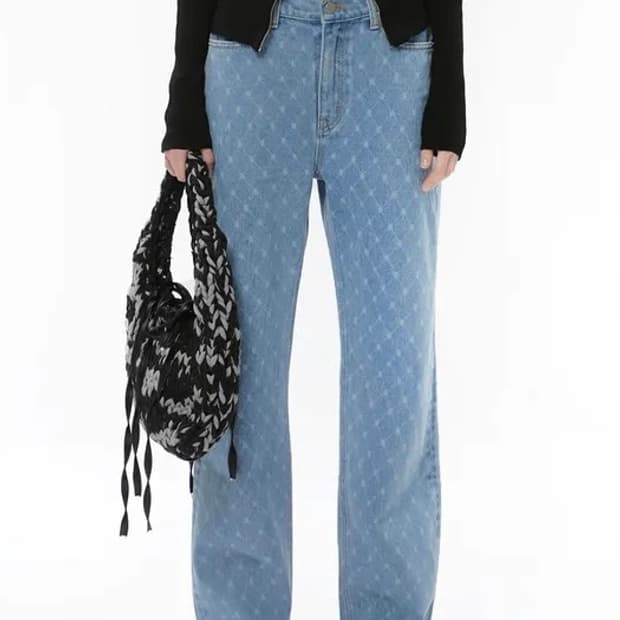 세이스라 체크 라인 데님팬츠