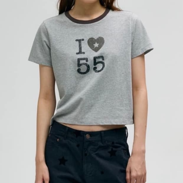 마지셔우드  I♡55 그레이 티셔츠