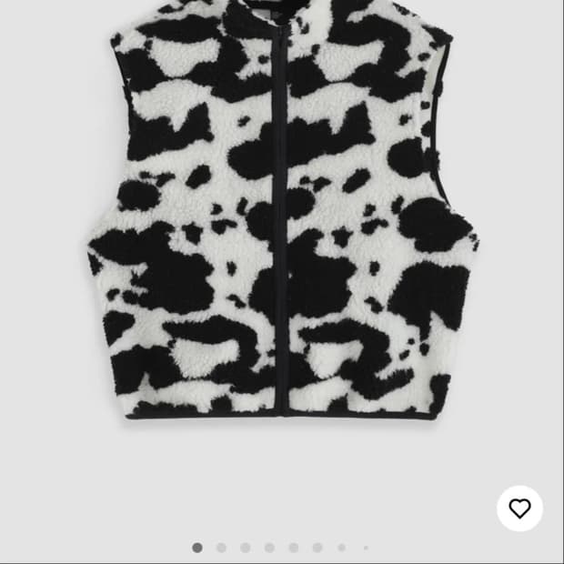 [샵사이다] FLEECE COW PATTERN OVERSIZED ZIP 