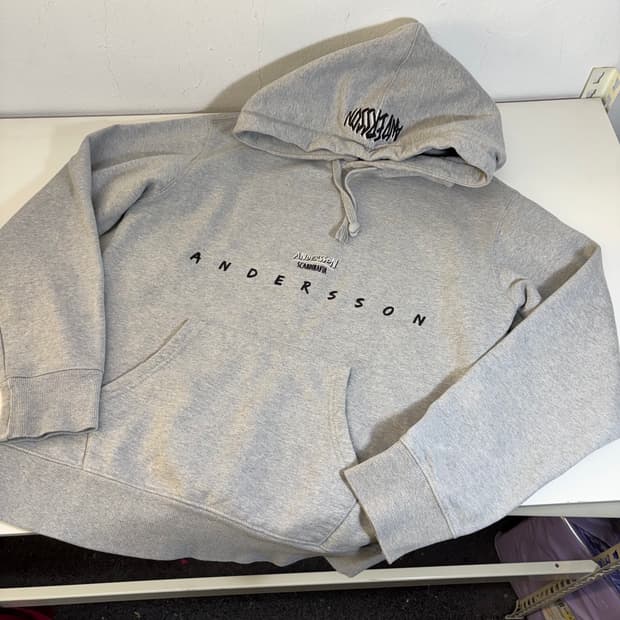 S 95 앤더슨벨 그레이 빅로고 스웻후드티