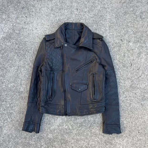 Vintage 스터드 바이커 양가죽 레더자켓