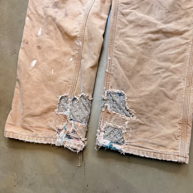 칼하트 사시코 플란넬 안감 워크 카펜터 팬츠