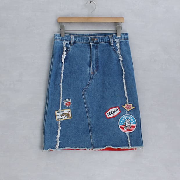 PINKS FAMOUS JEANS _ denim sweat skirt