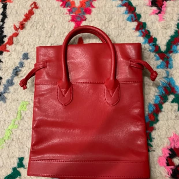 꼼데가르송 미니 토트백 레드