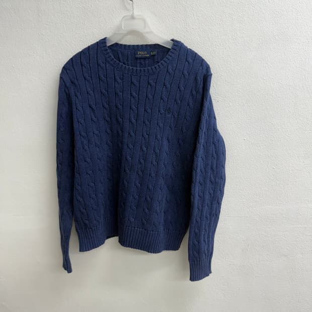 폴로 랄프로렌 네이비 케이블 꽈배기 니트 (XL)