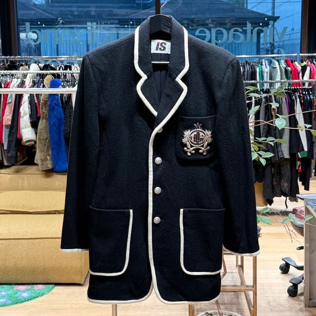 이세이미야케 80s 블랙 테일러드 블레이저 자켓