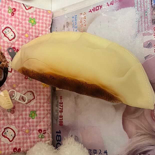 일괄 교자 필통 만두 키링 스트랩 키체인 음식 모형 갸루 디저트 파우치