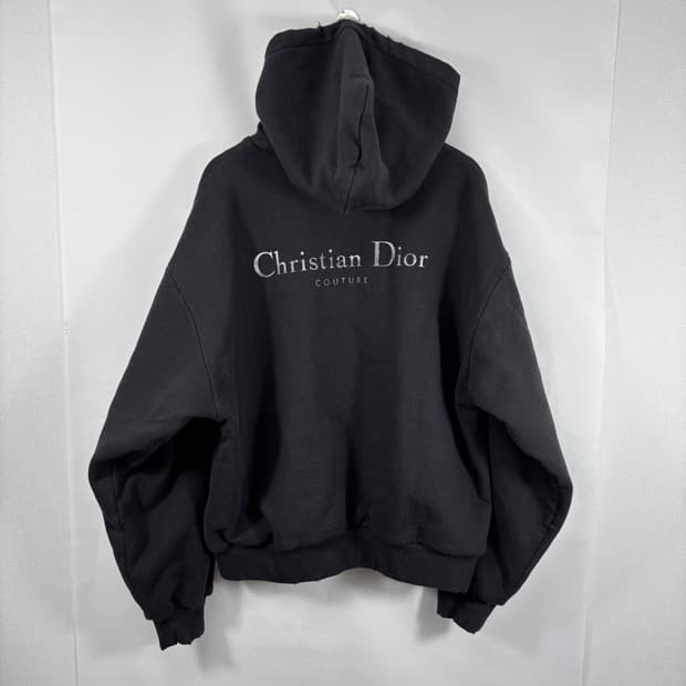 (새상품급,정품)디올 꾸뛰르 백로고 후드티 블랙 XXL