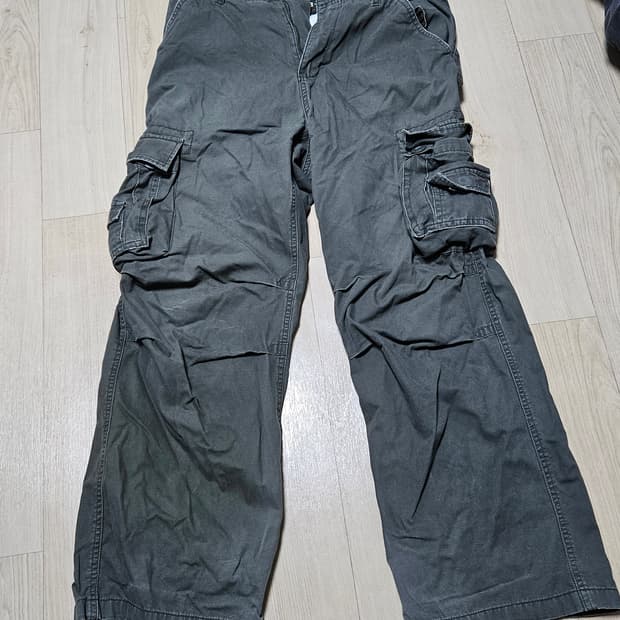 빈티지 카고 와이드 바지 팬츠 L