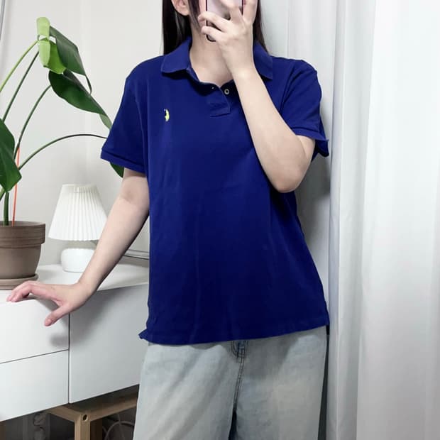폴로 딥블루 / 옐로우포니 반팔카라티 [ XL ]
