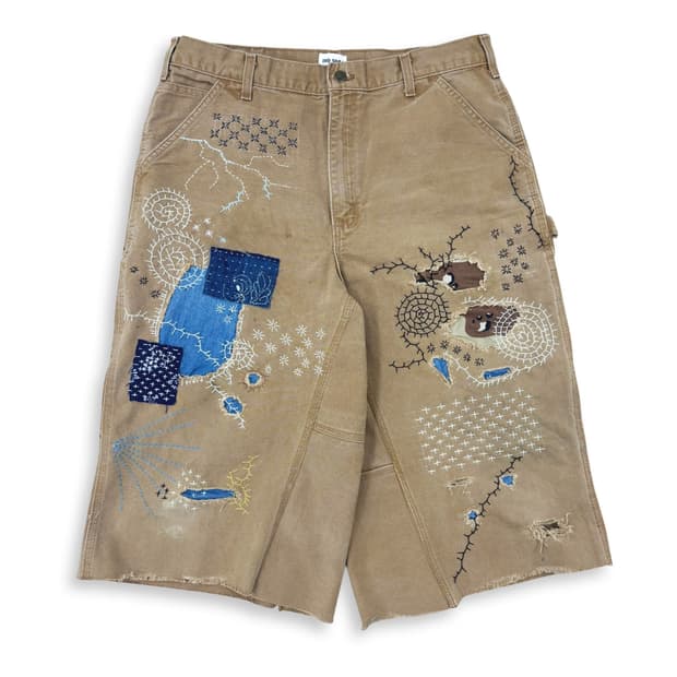 Carhartt Boro Sashiko Distressed Shorts