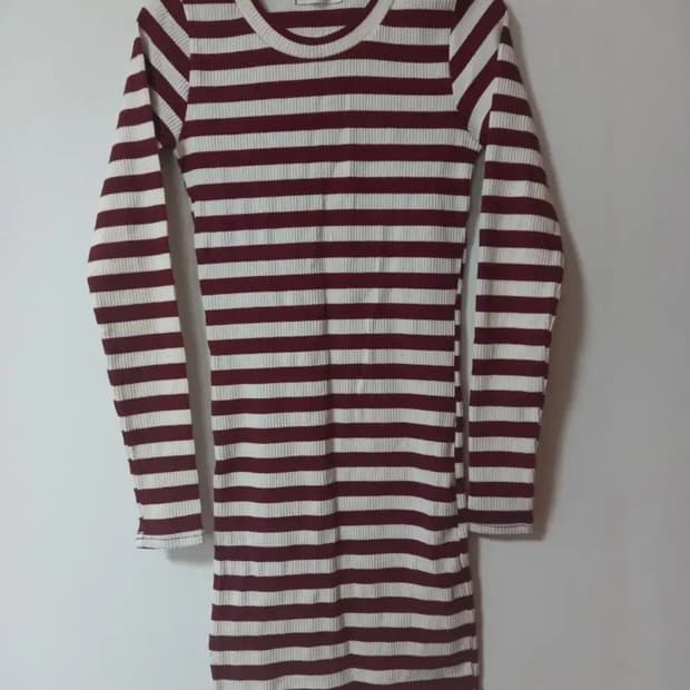 골지 스트라이프 스판 원피스 s 44 55