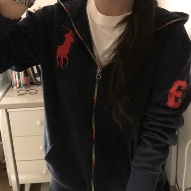 폴로 빅포니 후드집업 네이비 M