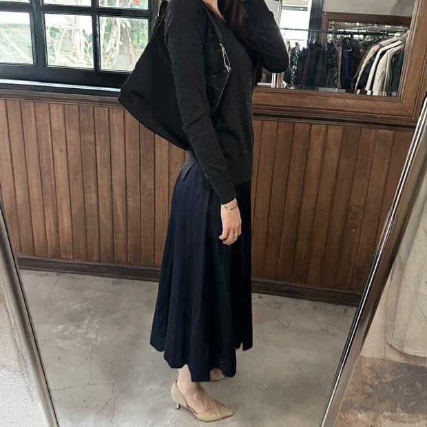 THEORY pleated midi skirt