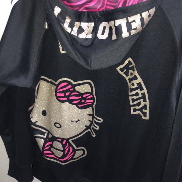 헬로키티 hello kitty 호피 후드집업
