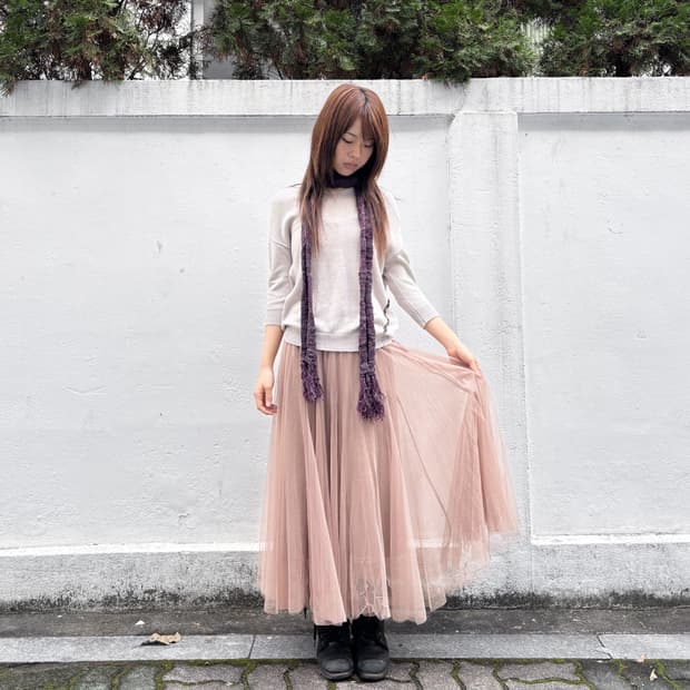 빈티지 인디핑크 투투 스커트