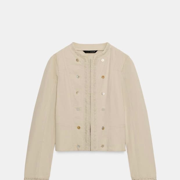자라 레이스 디테일 버튼 크롭 재킷 5063/762/710 BEIGE