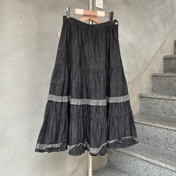 꼼데가르송 트리콧 데님 스커트