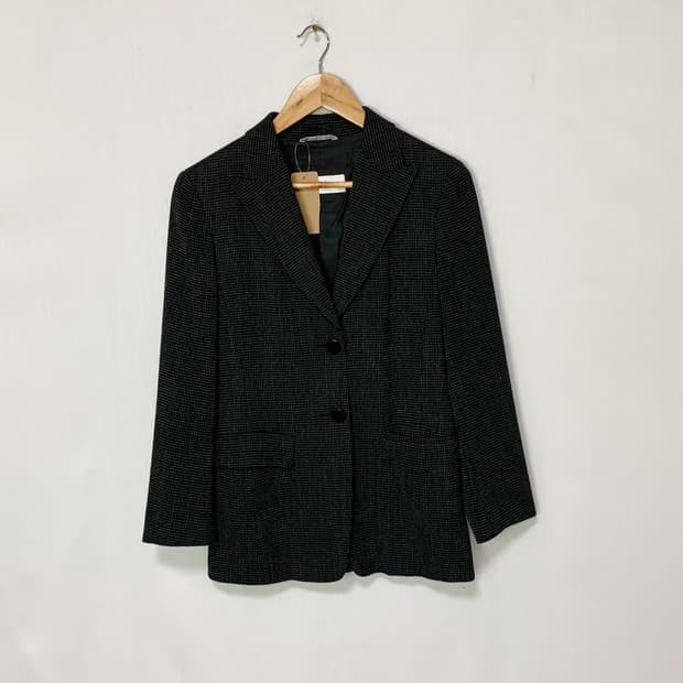 막스마라 블랙 도트 여성 블레이저 자켓 긱시크 빈티지 무채색
