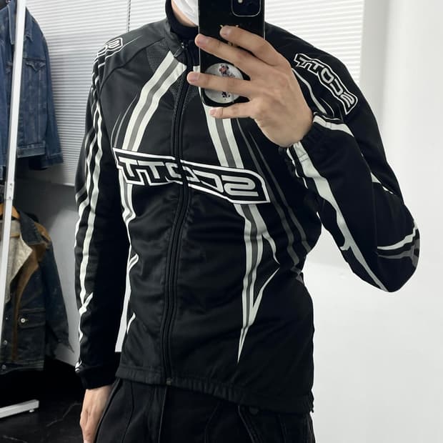 S(M) 빈티지 하이넥 레이싱 자켓