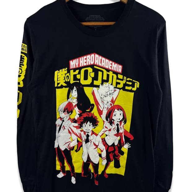 나의히어로 아카데미아 사이드로고 프린팅 롱슬리브2330