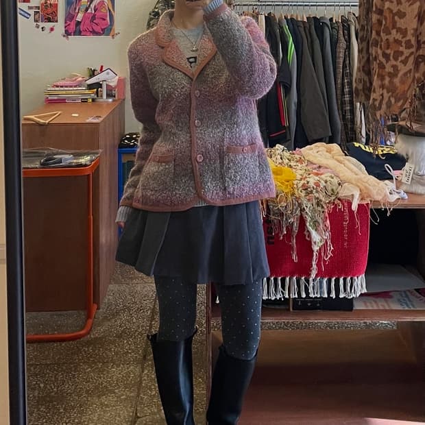 부클레 니트 가디건 자켓 [무배]