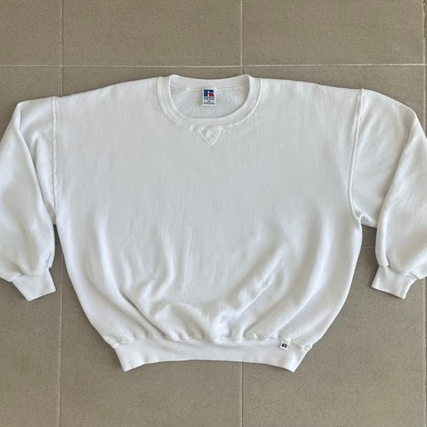 90s 빈티지 러셀 스웻셔츠 화이트 XXL