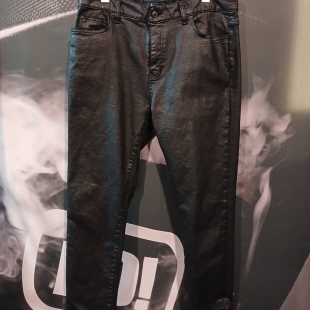 흑청 코팅 데님 팬츠