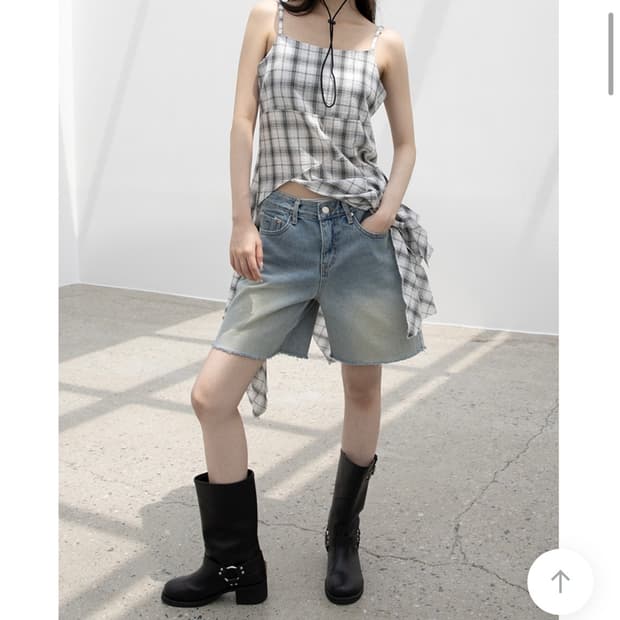 에이티즈 서울 하프 데님 반바지
