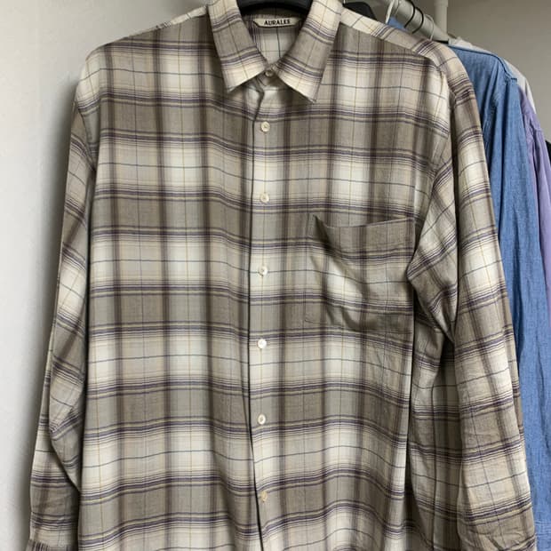 Auralee 오라리 23fw 체크 그레이 5