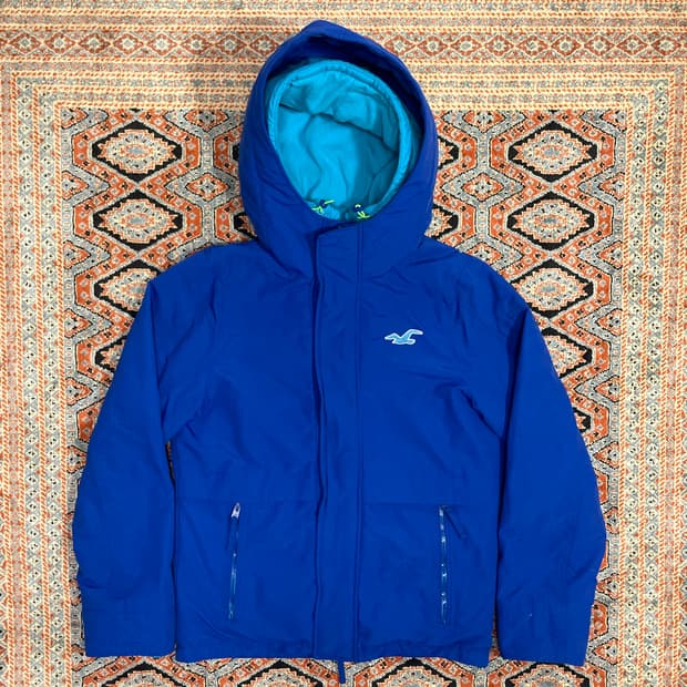 홀리스터 블루 이중지퍼 패딩점퍼 스키점퍼 여성L