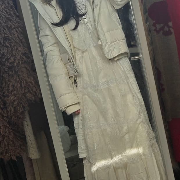 선가든 아베 패딩 개대장 화이트 페어리 모리 원피스셋