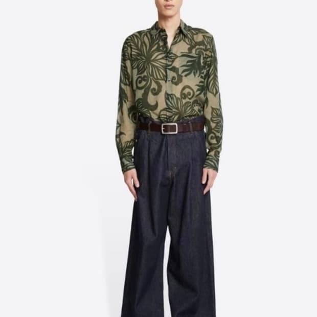 30] 드리스 반 노튼 하이웨이스트 핀턱 데님 팬츠