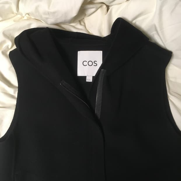 코스 울 후드 집업 조끼 베스트 S