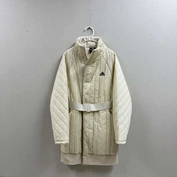 여성 xs (55) / 아디다스 벨티드 퀄팅 패딩 코트 아이보리