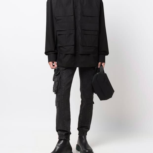 (급처 마지막 할인) 준지 나일론 유틸리티 카고 셔츠 블랙