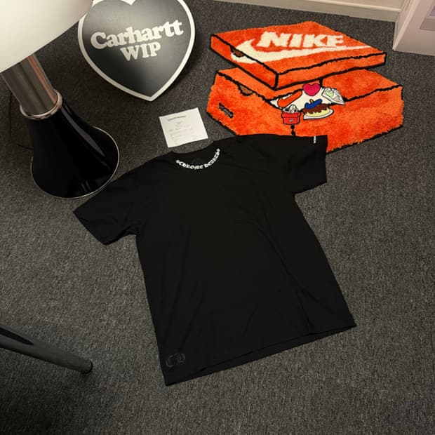 [XL] 크롬하츠 숏 슬리브 포켓 크루 넥로고 반팔 티셔츠 블랙