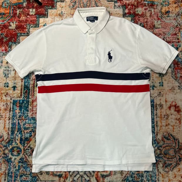 [XL] 폴로 랄프로렌 빅포니 스트라이프 럭비 반팔 제 제