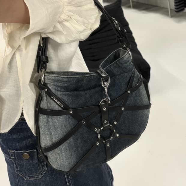 DIESEL harness detail hand bag 