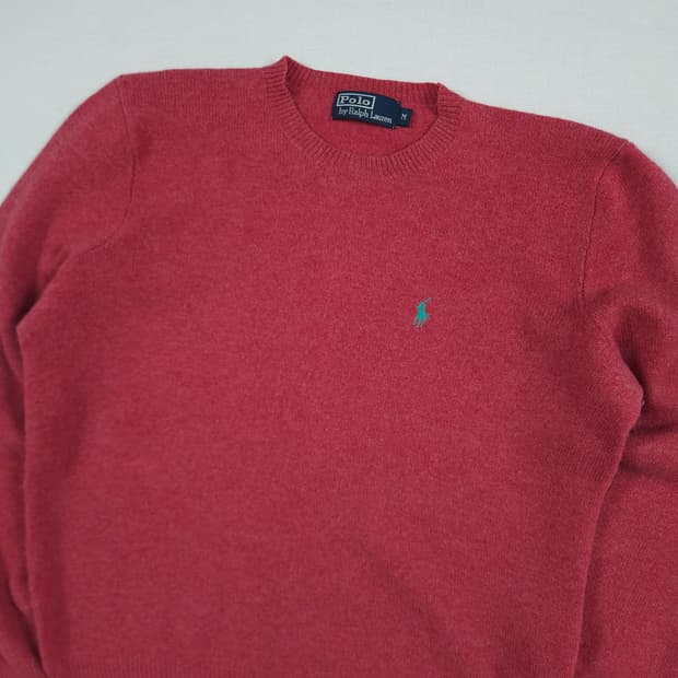 M(95) 폴로 랄프로렌 크루넥 니트 라즈베리컬러