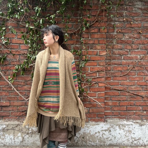 히피 무드 테슬 포인트 롱 베스트