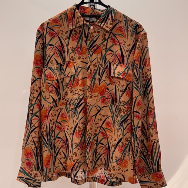 BODE 보디 Housatonic Havana 플로럴 실크 셔츠 M/L